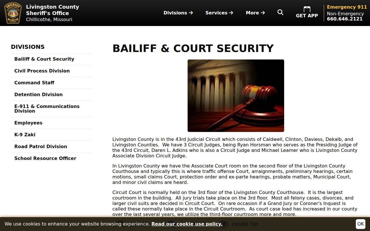 Livingston County courthouse courtroom map
